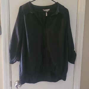 BCBGeneration Black Button-Up Flowy Blouse
